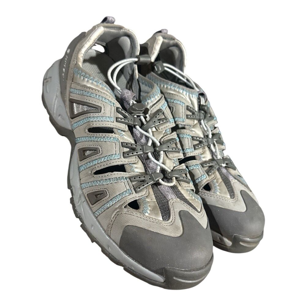 Hi-Tec Sandals Women’s 9 Multiterra Aero Water Gray Blue Hiking Quick Lace